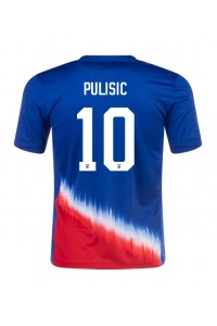 Yhdysvallat Christian Pulisic #10 Jalkapallovaatteet Vieraspaita Copa America 2024 Lyhythihainen